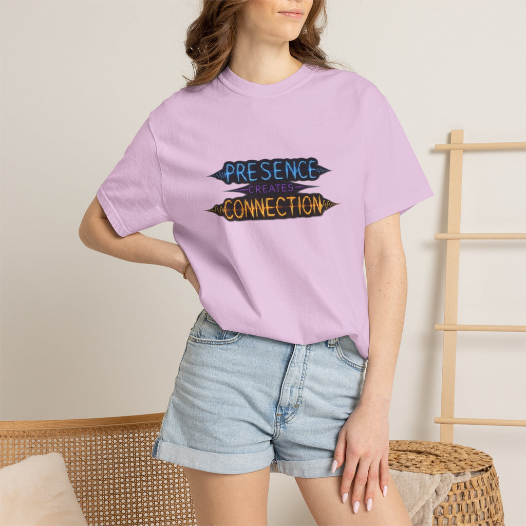 T-Shirt — "Presence Creates Connection" / "Find the Frequency" Graphic Tee