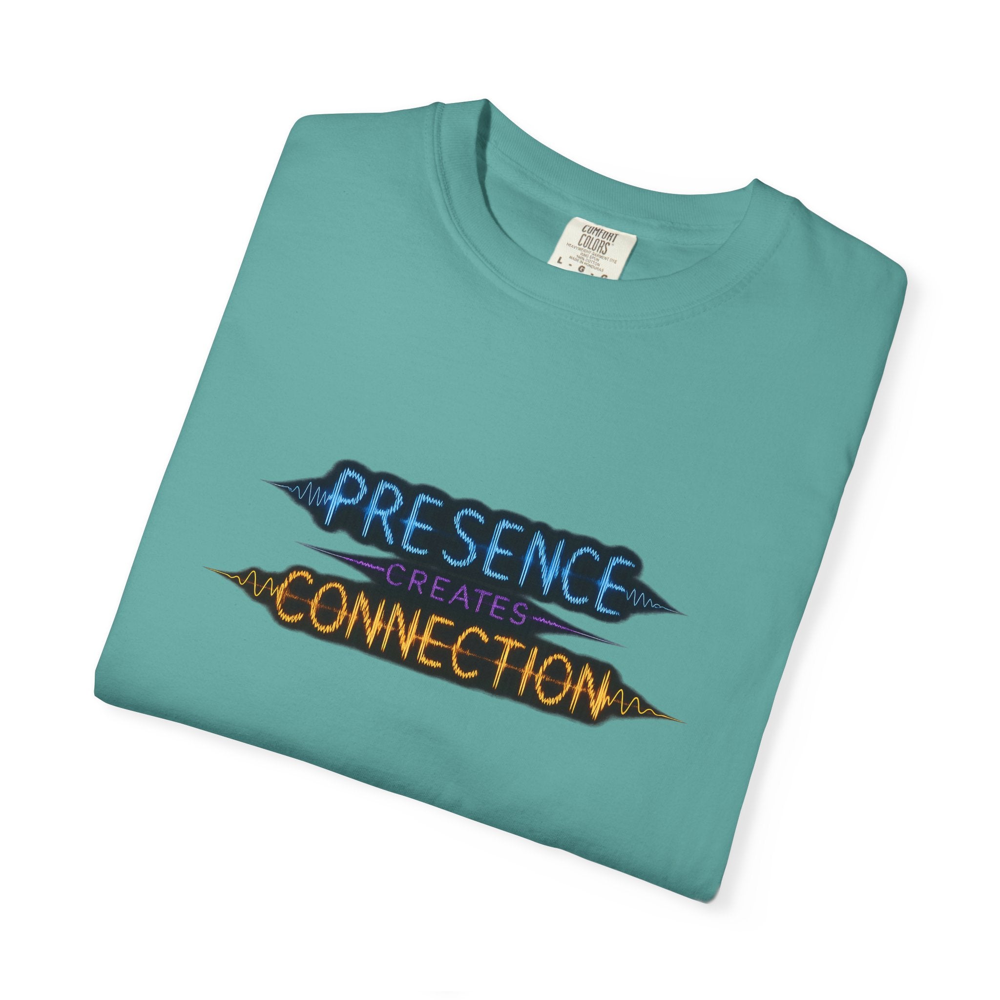T-Shirt — "Presence Creates Connection" / "Find the Frequency" Graphic Tee