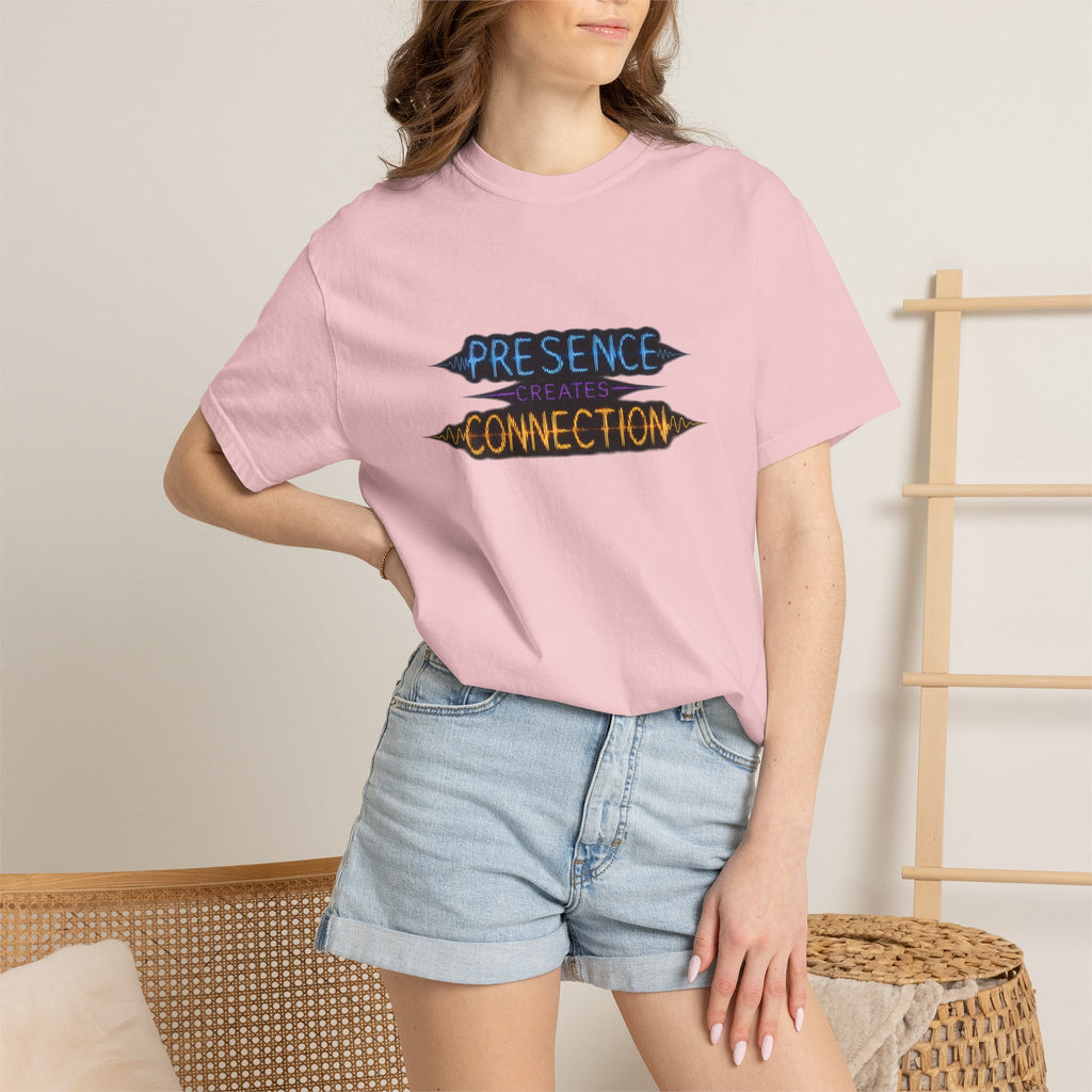 T-Shirt — "Presence Creates Connection" / "Find the Frequency" Graphic Tee