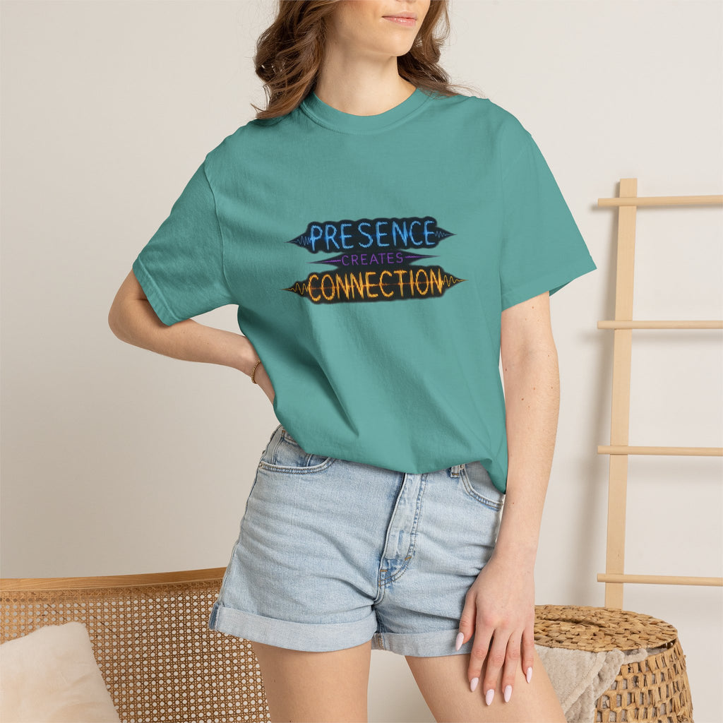 T-Shirt — "Presence Creates Connection" / "Find the Frequency" Graphic Tee