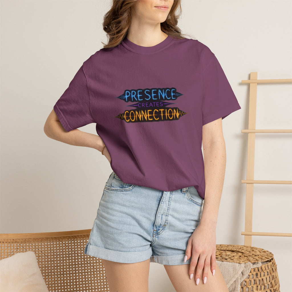 T-Shirt — "Presence Creates Connection" / "Find the Frequency" Graphic Tee