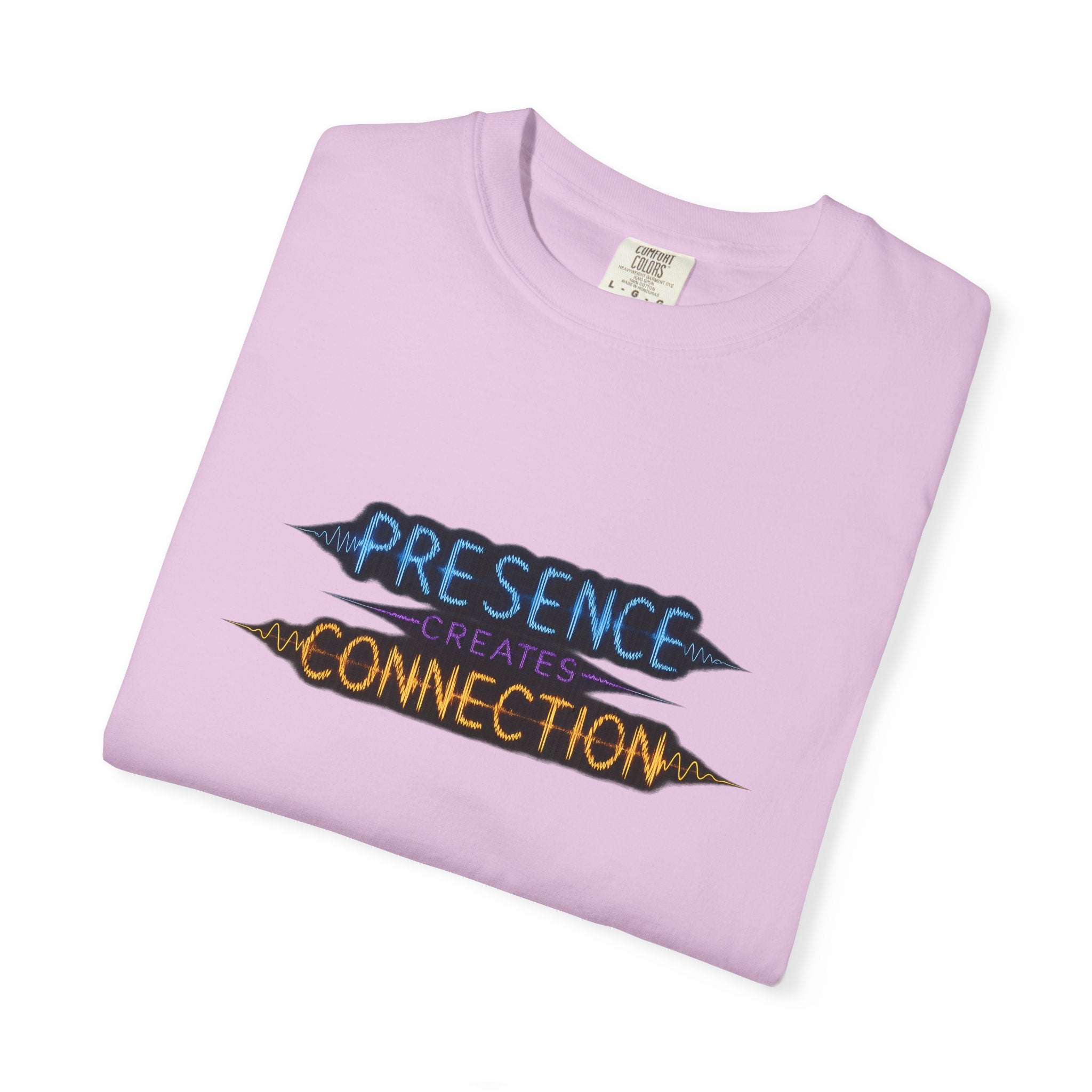 T-Shirt — "Presence Creates Connection" / "Find the Frequency" Graphic Tee