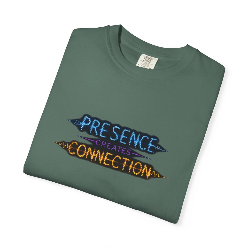 T-Shirt — "Presence Creates Connection" / "Find the Frequency" Graphic Tee