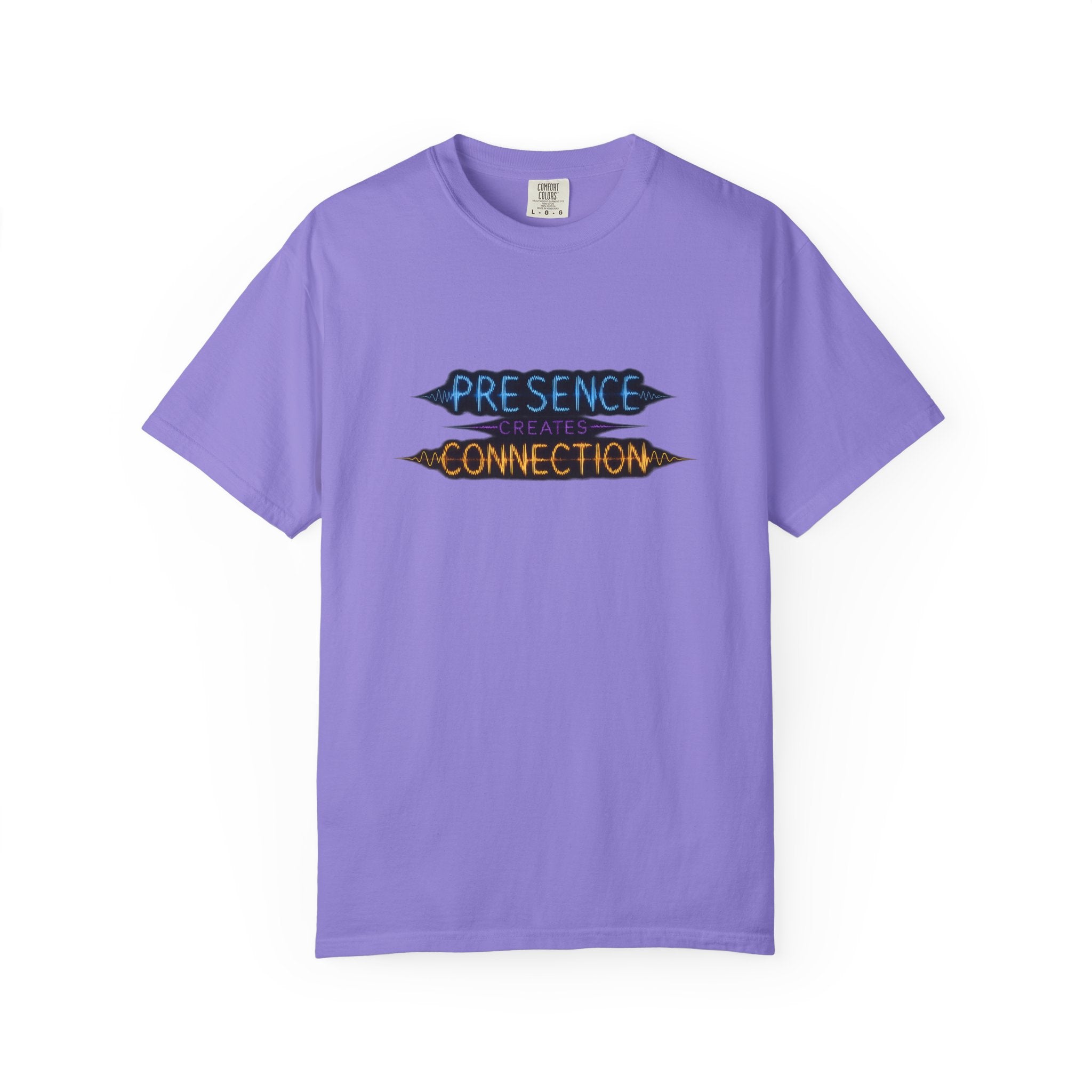T-Shirt — "Presence Creates Connection" / "Find the Frequency" Graphic Tee