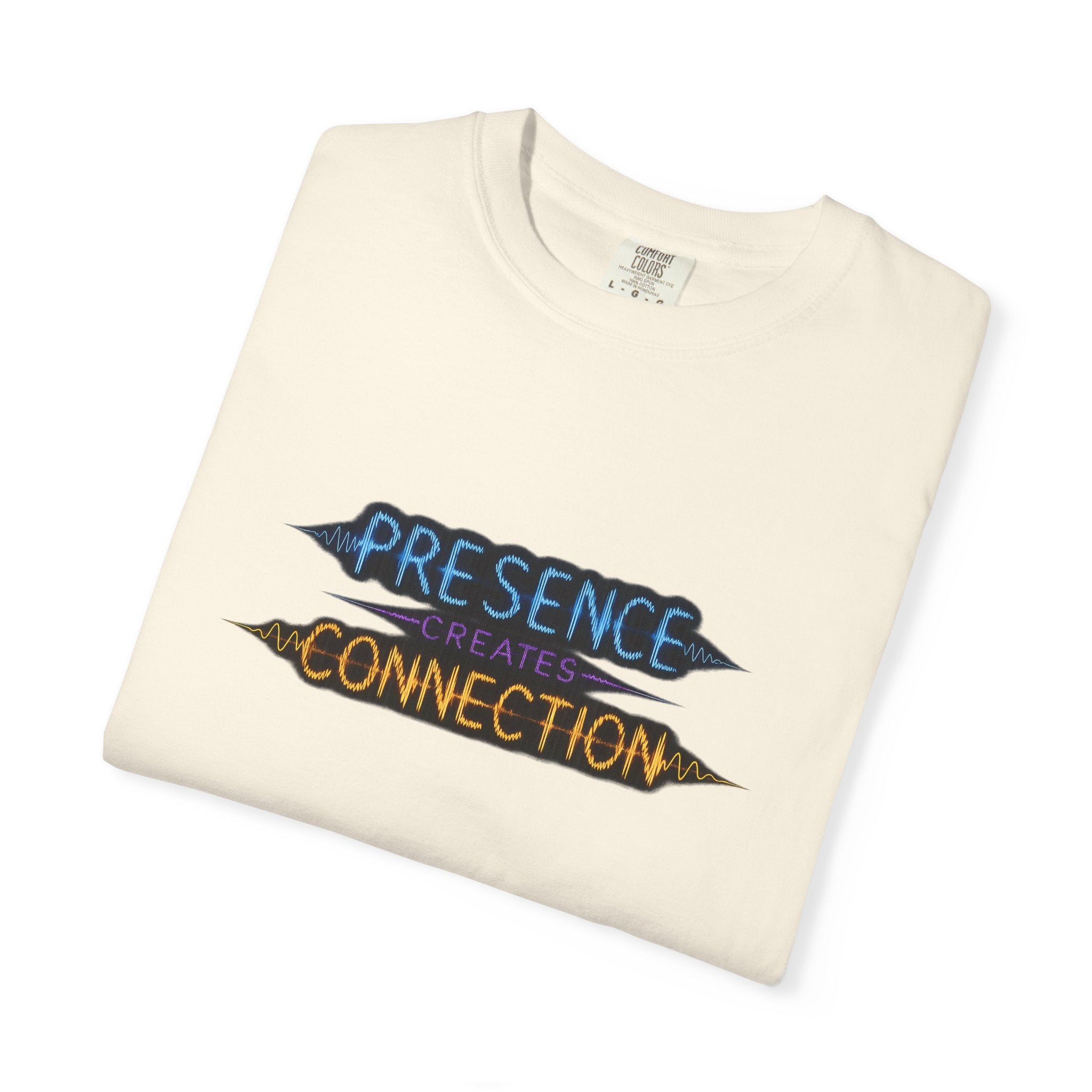 T-Shirt — "Presence Creates Connection" / "Find the Frequency" Graphic Tee